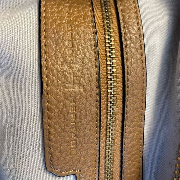 Halston Heritage Large handbag TAN Color Leather Bag Retail $495 - Picture 15 of 16